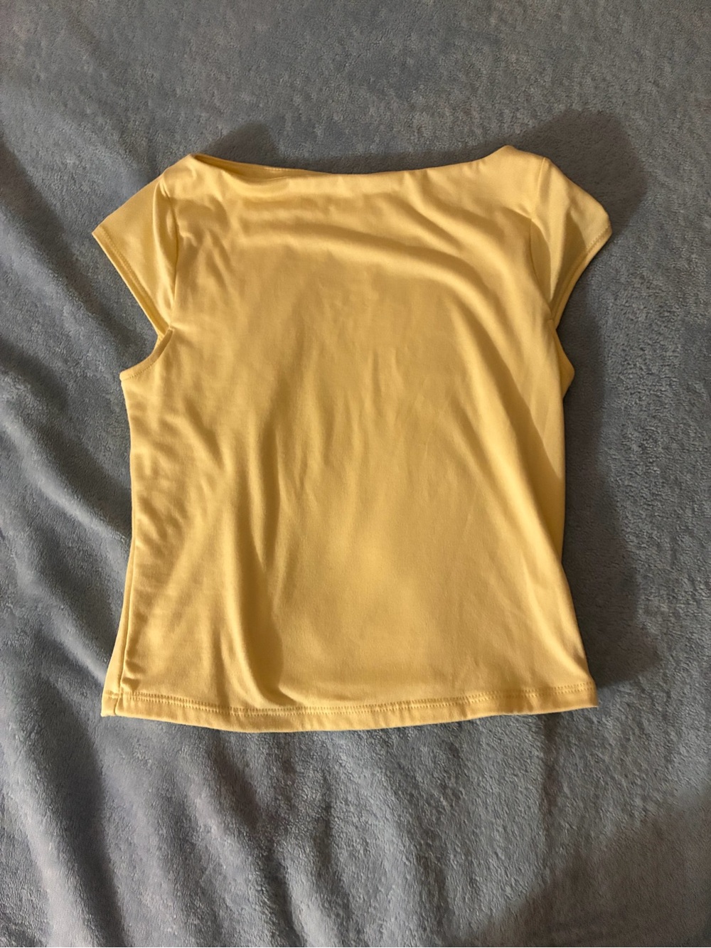 Yellow Women's Boatneck Cap Sleeve Top